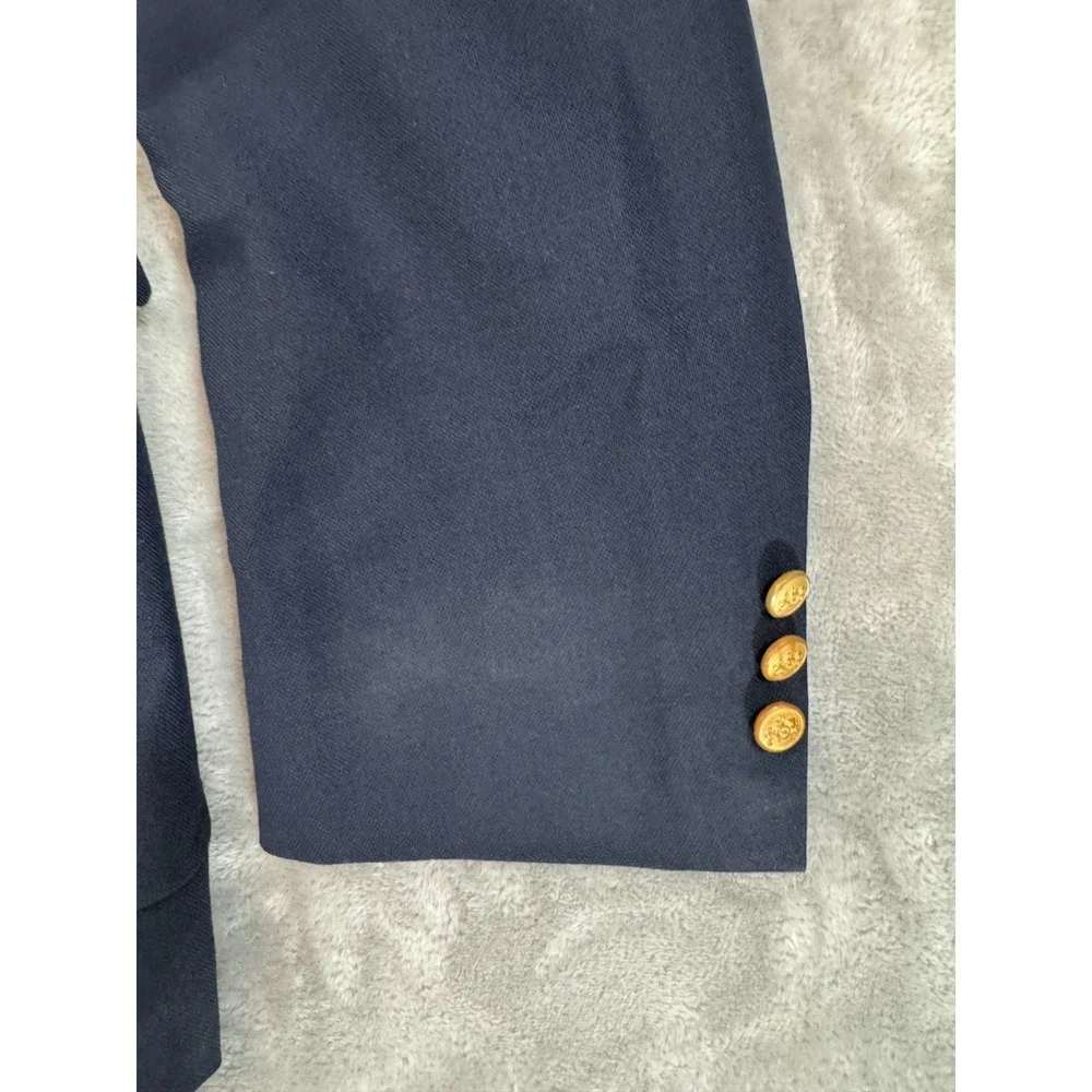 Stafford Blazer Mens 50L Navy Blue 2 Gold Button Sports Coat Worsted Wool USA‎